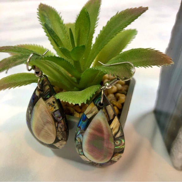Abalone Tear Drop Shaped Earings - Picture 7 of 16